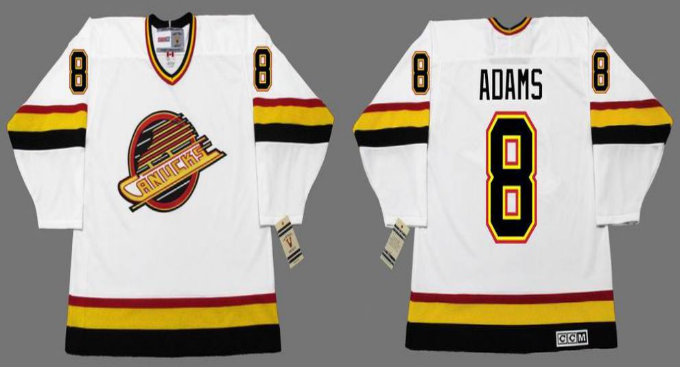 2019 Men Vancouver Canucks #8 Adams White CCM NHL jerseys->vancouver canucks->NHL Jersey